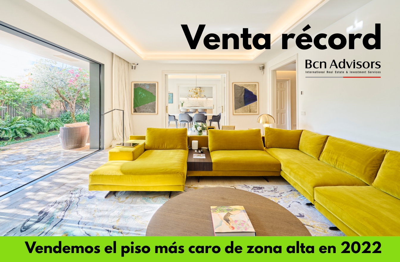 Bcn Advisors vende el piso más caro de la zona alta de Barcelona en 2022
