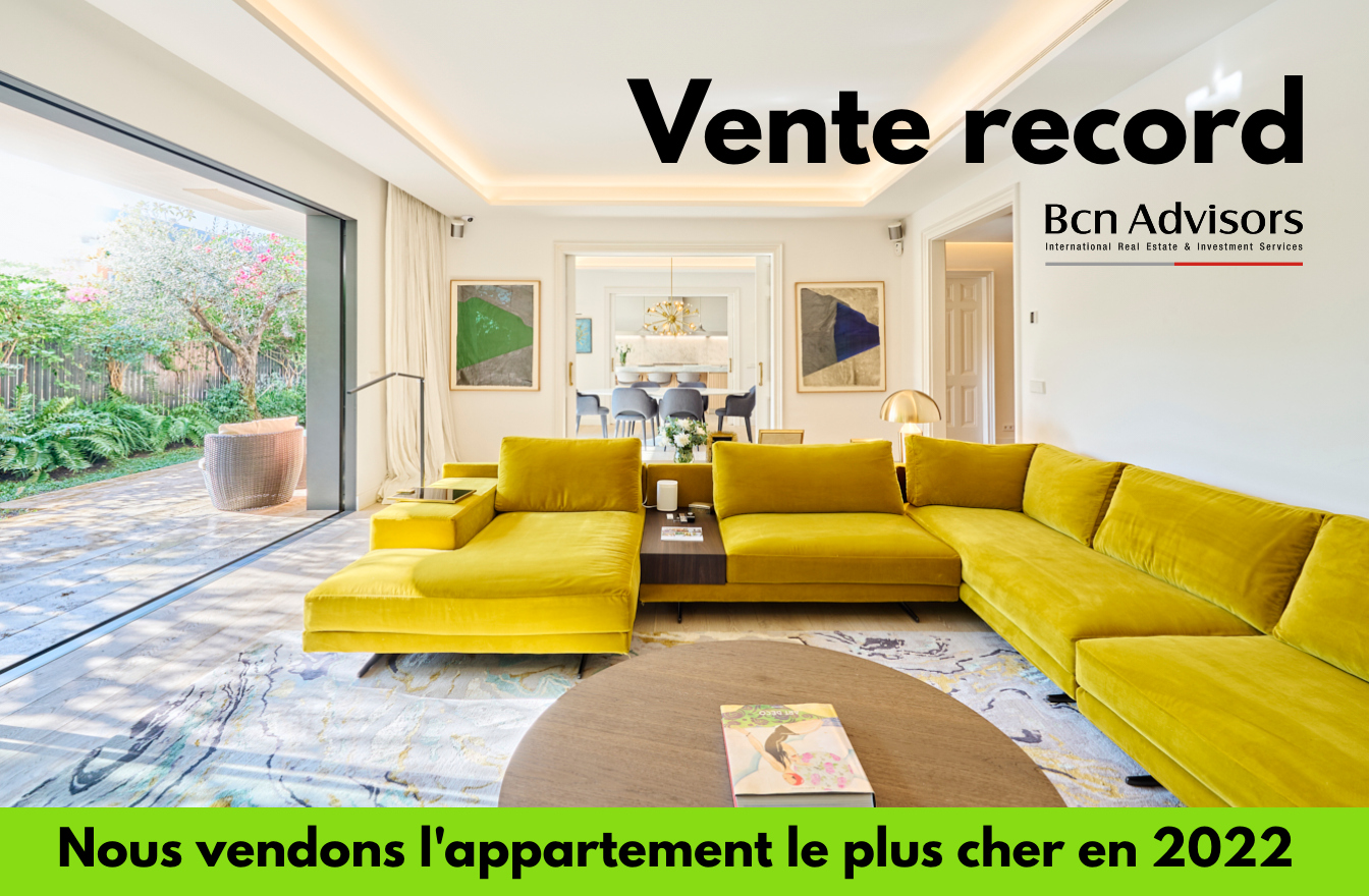 Bcn Advisors vend en un temps record l'appartement le plus cher du quartier huppé de Barcelone