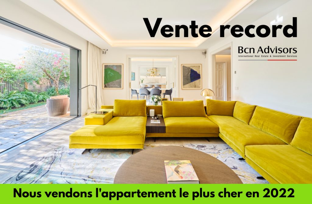 Bcn Advisors vend en un temps record l’appartement le plus cher du quartier huppé de Barcelone